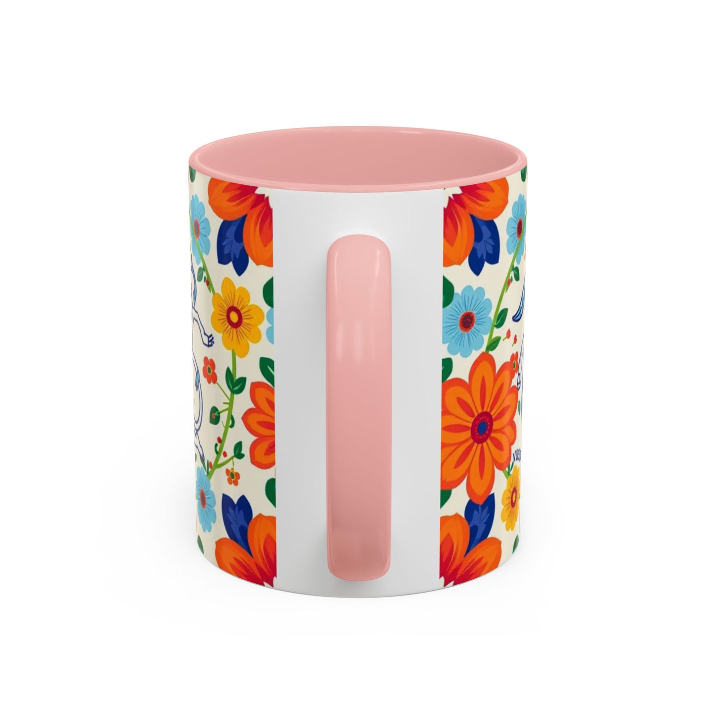 Accent Coffee Mug, Virgo, Zodiac v2. Flower Pattern, (11, 15oz)