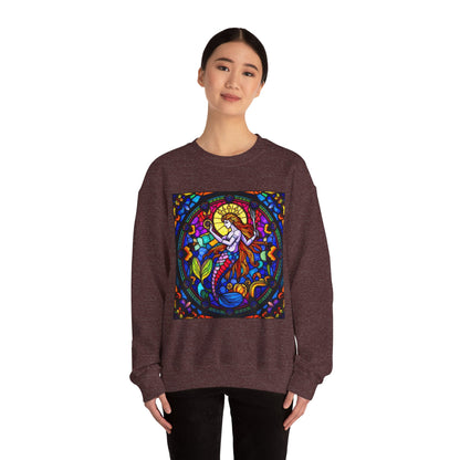 Unisex Heavy Blend™ Crewneck Sweatshirt, Glass 1, Aquarius Zodiac Design