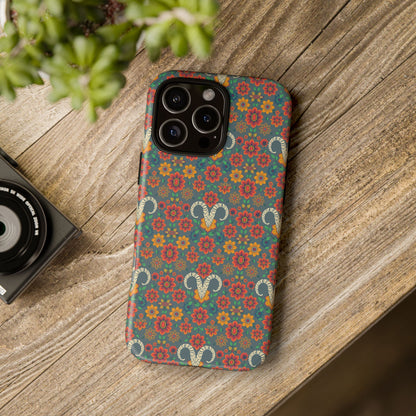 Tough Cases, Aries, Zodiac v3, Flower Pattern