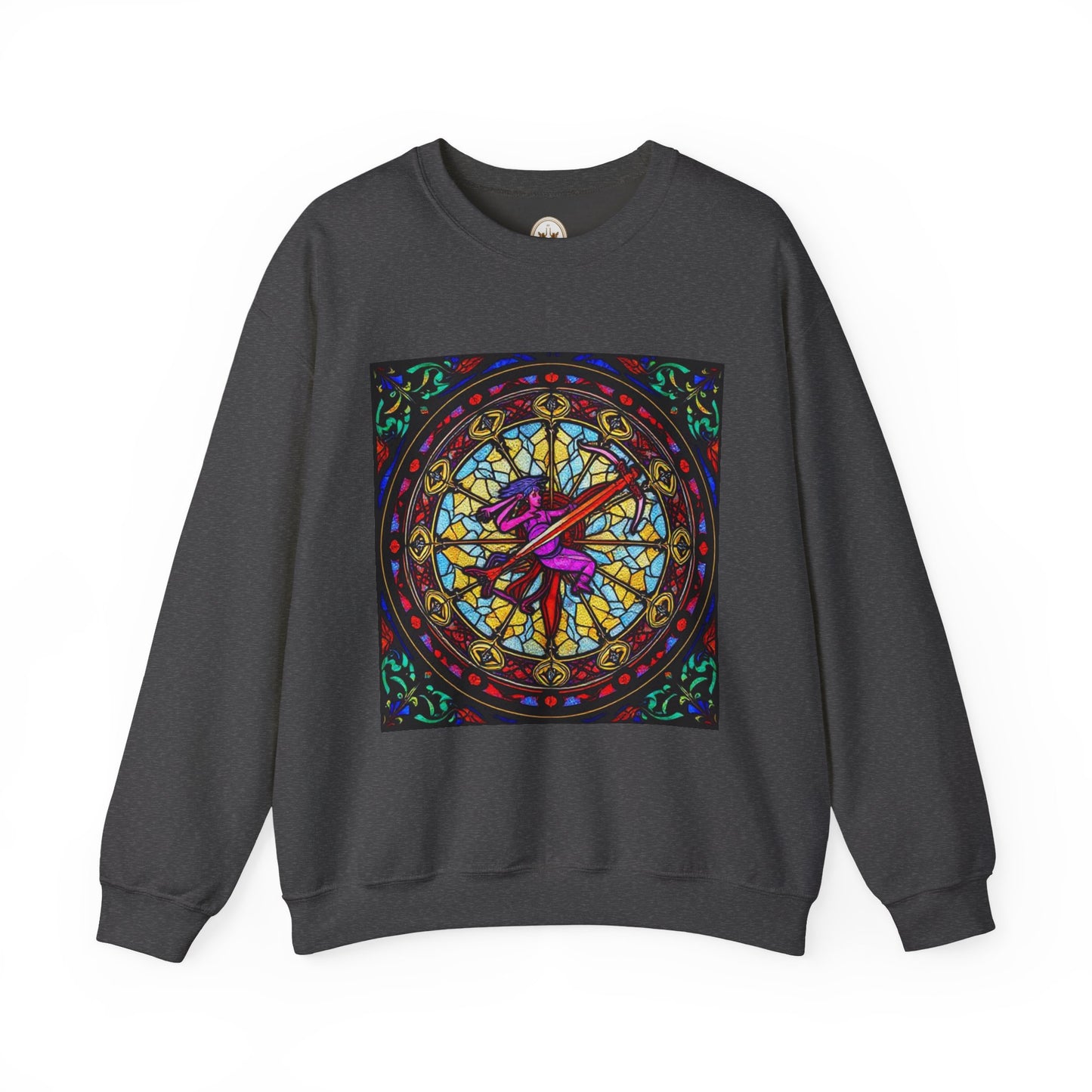 Unisex Heavy Blend™ Crewneck Sweatshirt, Glass 1, Sagittarius Zodiac Design
