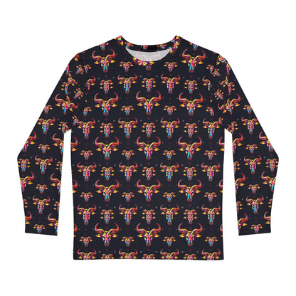 Men's Long Sleeve Shirt, (AOP), Taurus, Zodiac v3, Pattern