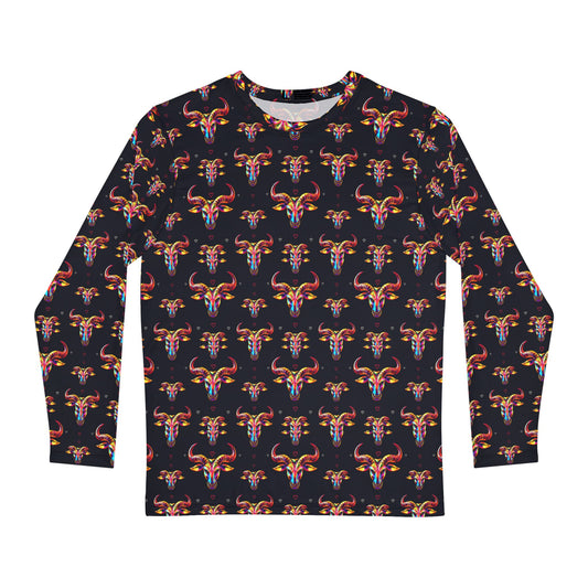 Men's Long Sleeve Shirt, (AOP), Taurus, Zodiac v3, Pattern