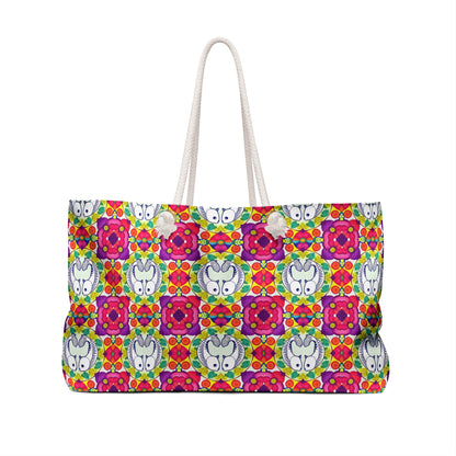 Weekender Bag, Pisces, Zodiac v2, Flower Pattern