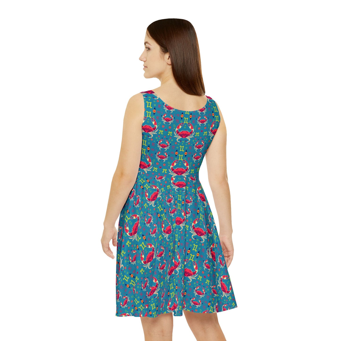 Women's Skater Dress, AOP, Zodiac, Cancer, Pattern