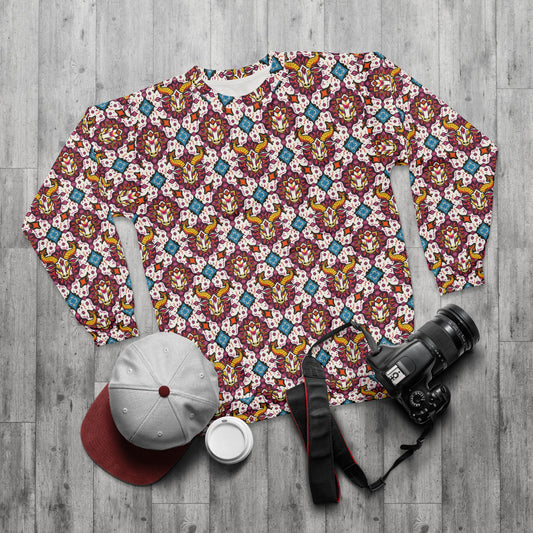 Unisex Sweatshirt (AOP), Taurus, Zodiac v3, Jewel Pattern