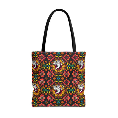Tote Bag (AOP), Sagittarius, Zodiac v1, Flower Pattern