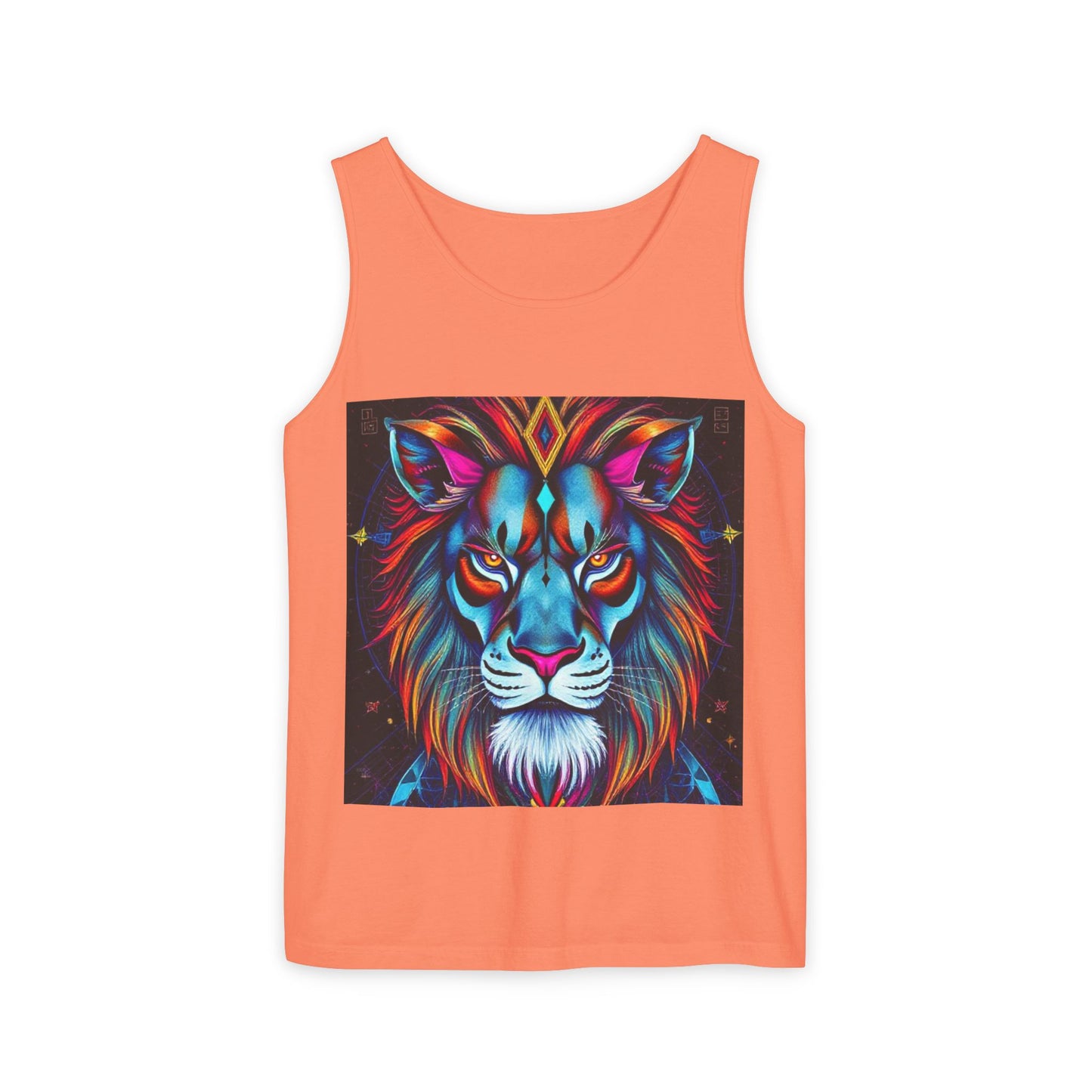 Unisex Garment-Dyed, Tank Top, Leo, Pop Art v1, 100% US cotton