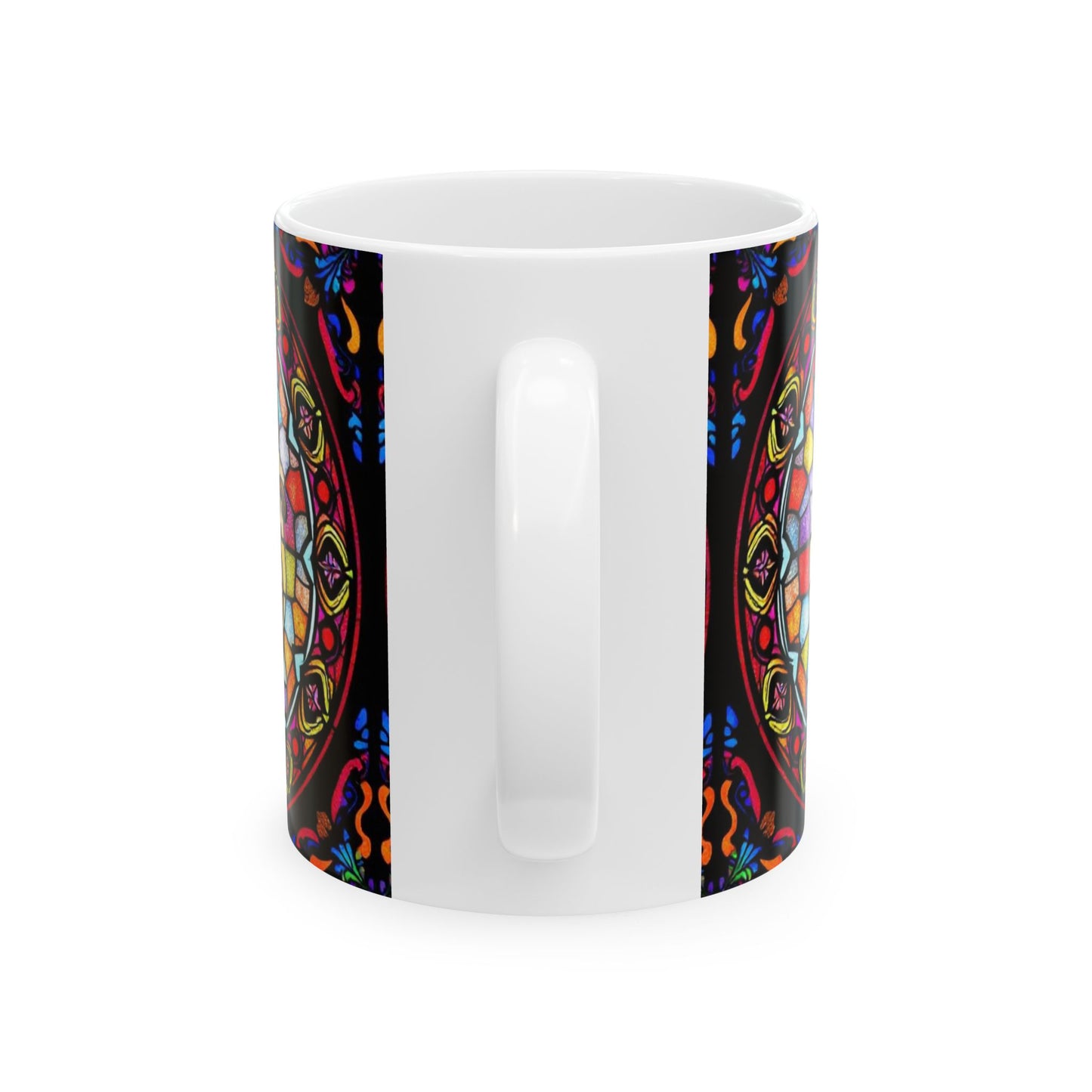 Ceramic Mug, (11oz, 15oz), Ceramic Coffee Mug, AOP, Glass Design, Virgo Zodiac
