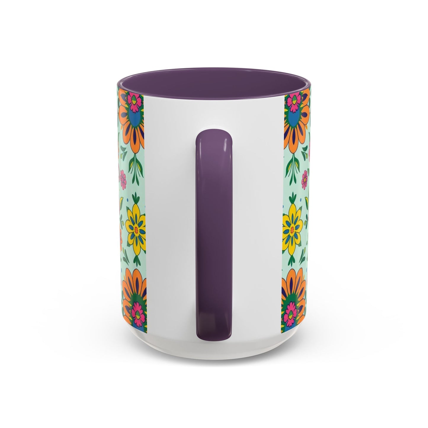 Accent Coffee Mug, Aquarius, Zodiac, Flower Pattern, (11, 15oz)