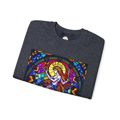 Unisex Heavy Blend™ Crewneck Sweatshirt, Glass 1, Aquarius Zodiac Design