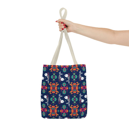Tote Bag (AOP), Pisces, Zodiac, Flower Pattern