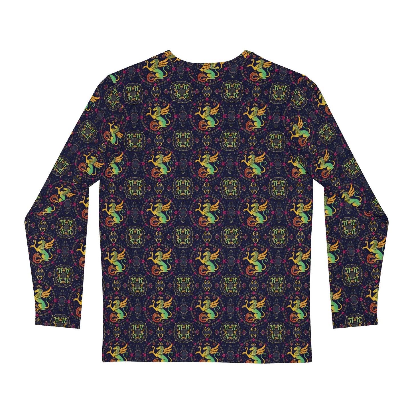 Men's Long Sleeve Shirt, (AOP), Virgo, Zodiac, Pattern