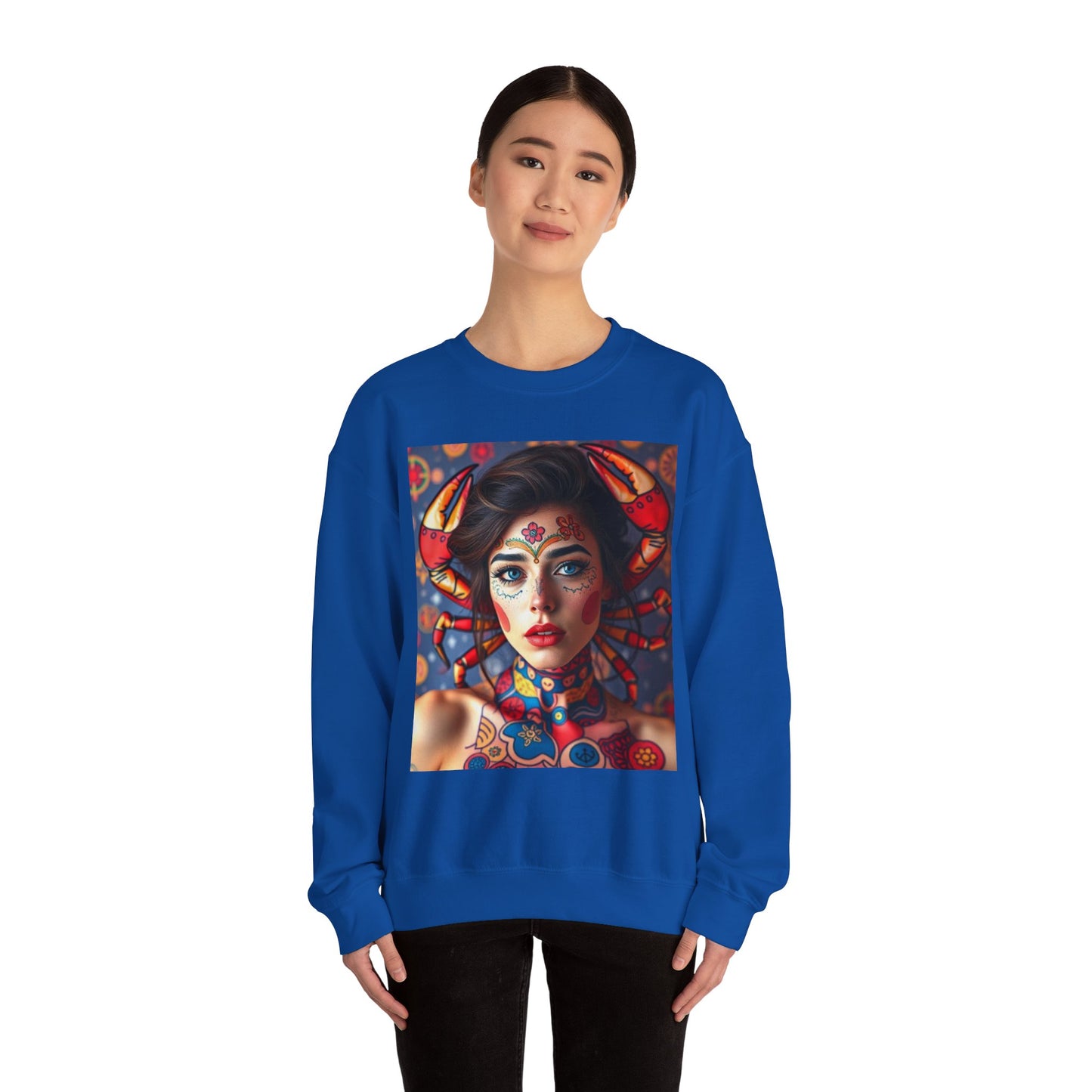 Unisex Heavy Blend™ Crewneck Sweatshirt, Cancer, Zodiac v2, Sexy Pattern