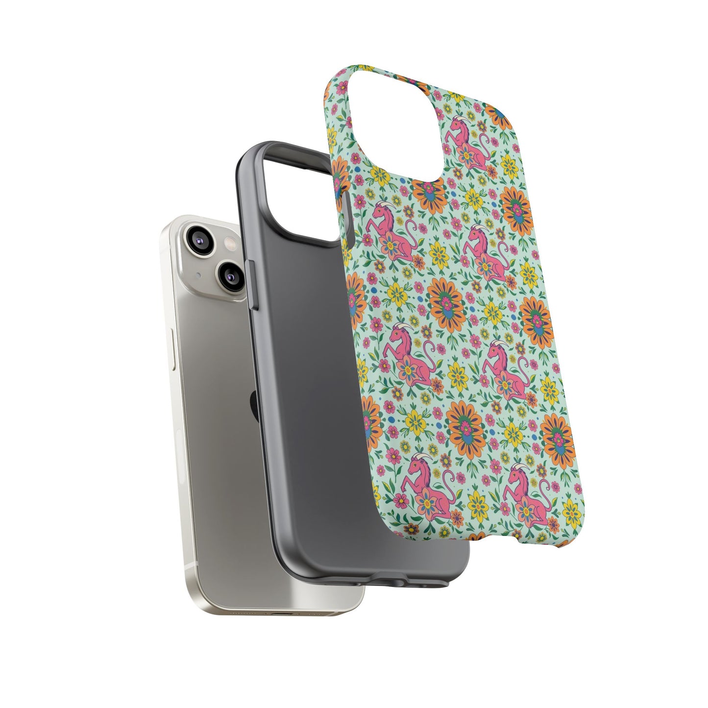 Tough Cases, Aquarius, Zodiac, Flower Pattern
