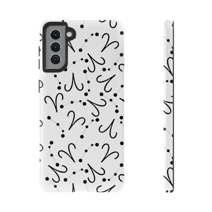 Tough Cases with the Aries Zodiac sign for iPhone, Samsung Galaxy, and Google Pixel devices