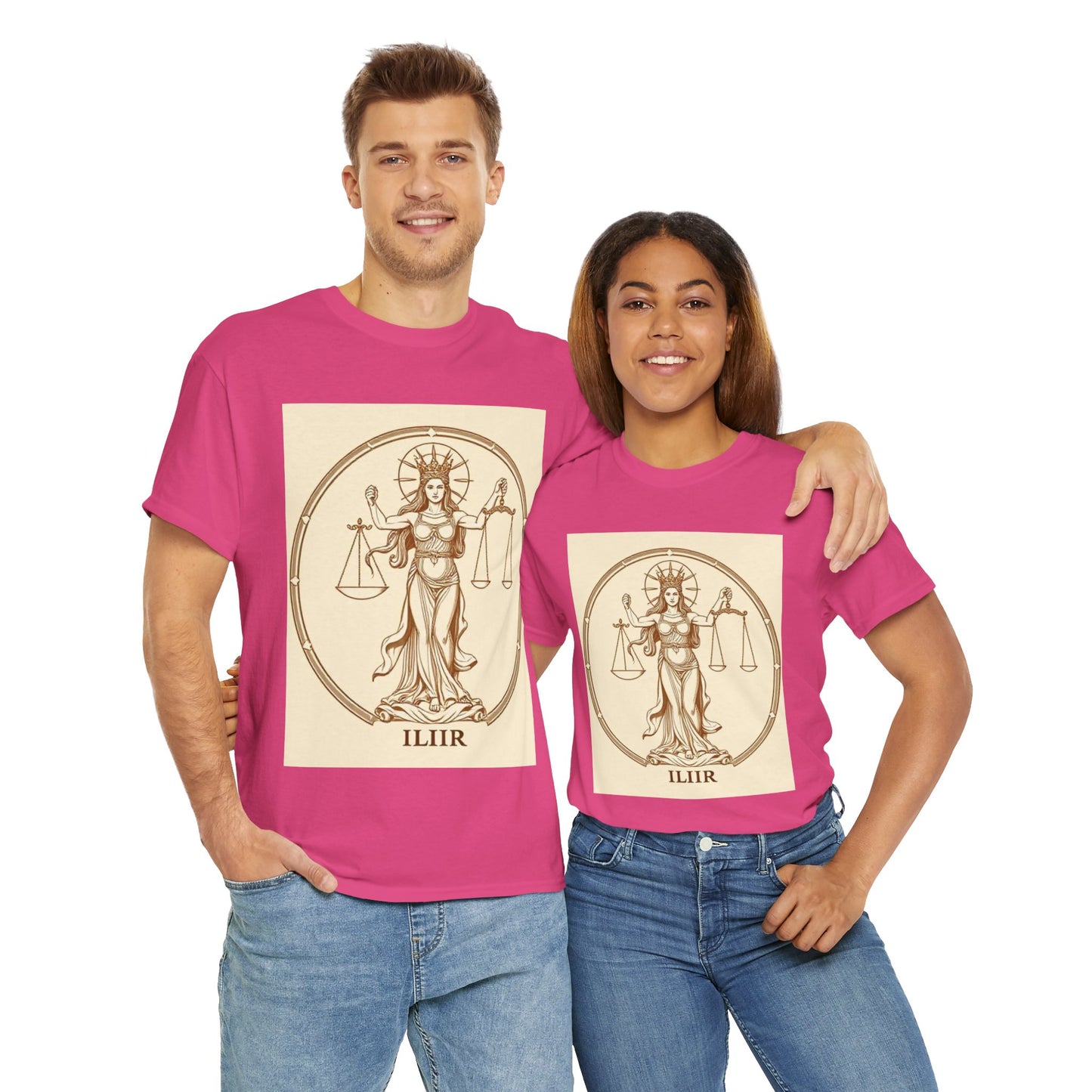 Unisex Heavy Cotton T-Shirt, Libra Goddess, Zodiac Design