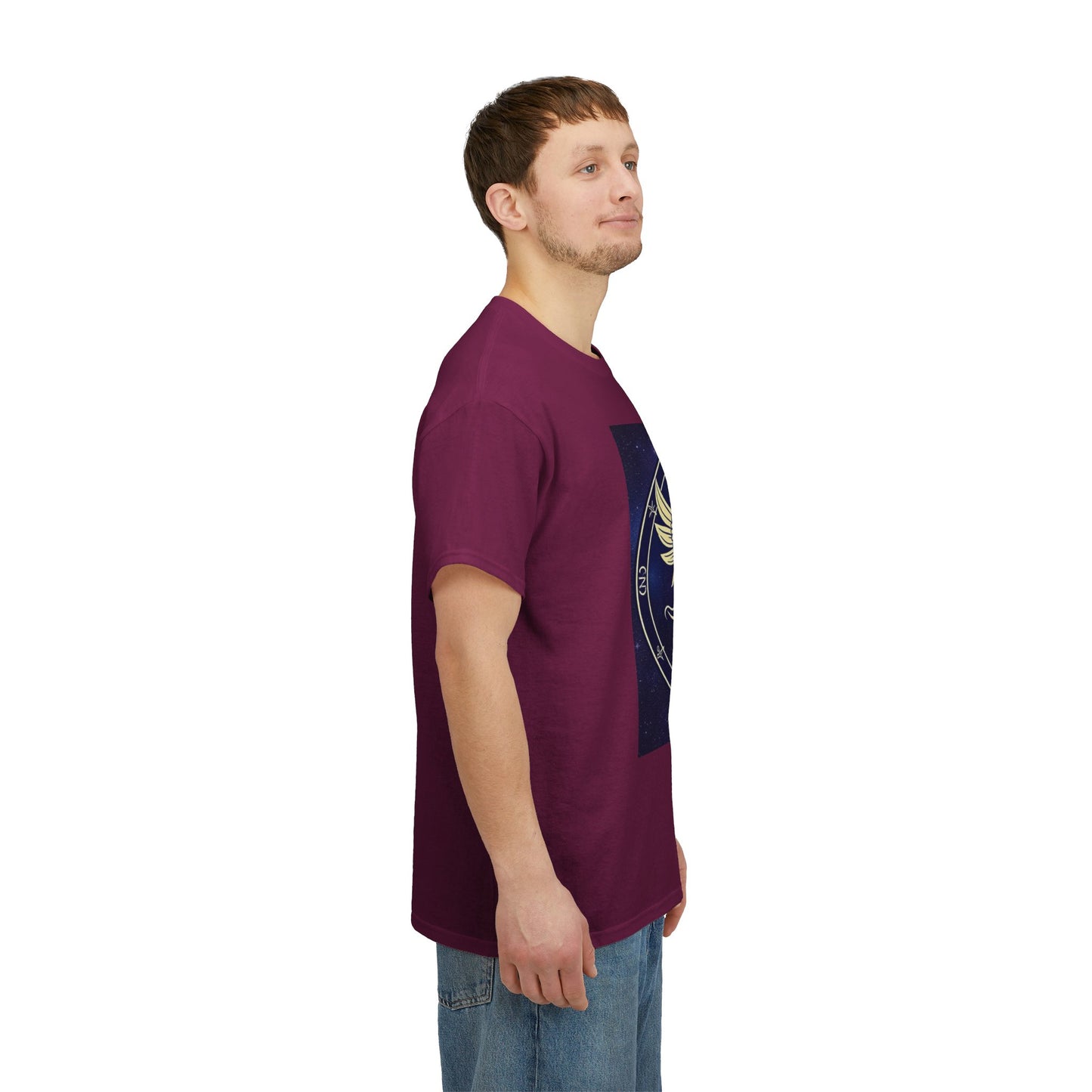 Unisex Heavy Cotton T-Shirt, Space Angel Twins v1, Gemini Zodiac Design