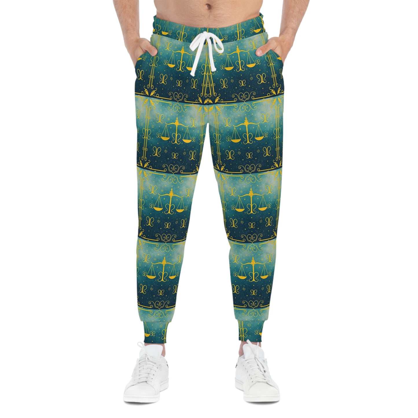 Athletic Joggers, Zodiac Design, Pattern v1, Libra, AOP