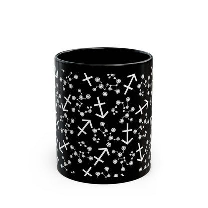 Zodiac 11oz Black Mug Sagittarius Zodiac Sign