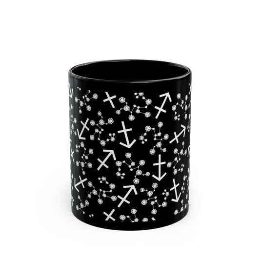 Zodiac 11oz Black Mug Sagittarius Zodiac Sign