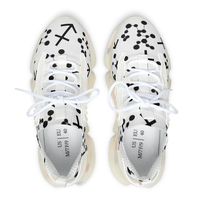 Women's Mesh Sneakers, Constellation & Symbol, Sagittarius Zodiac Sign, AOP