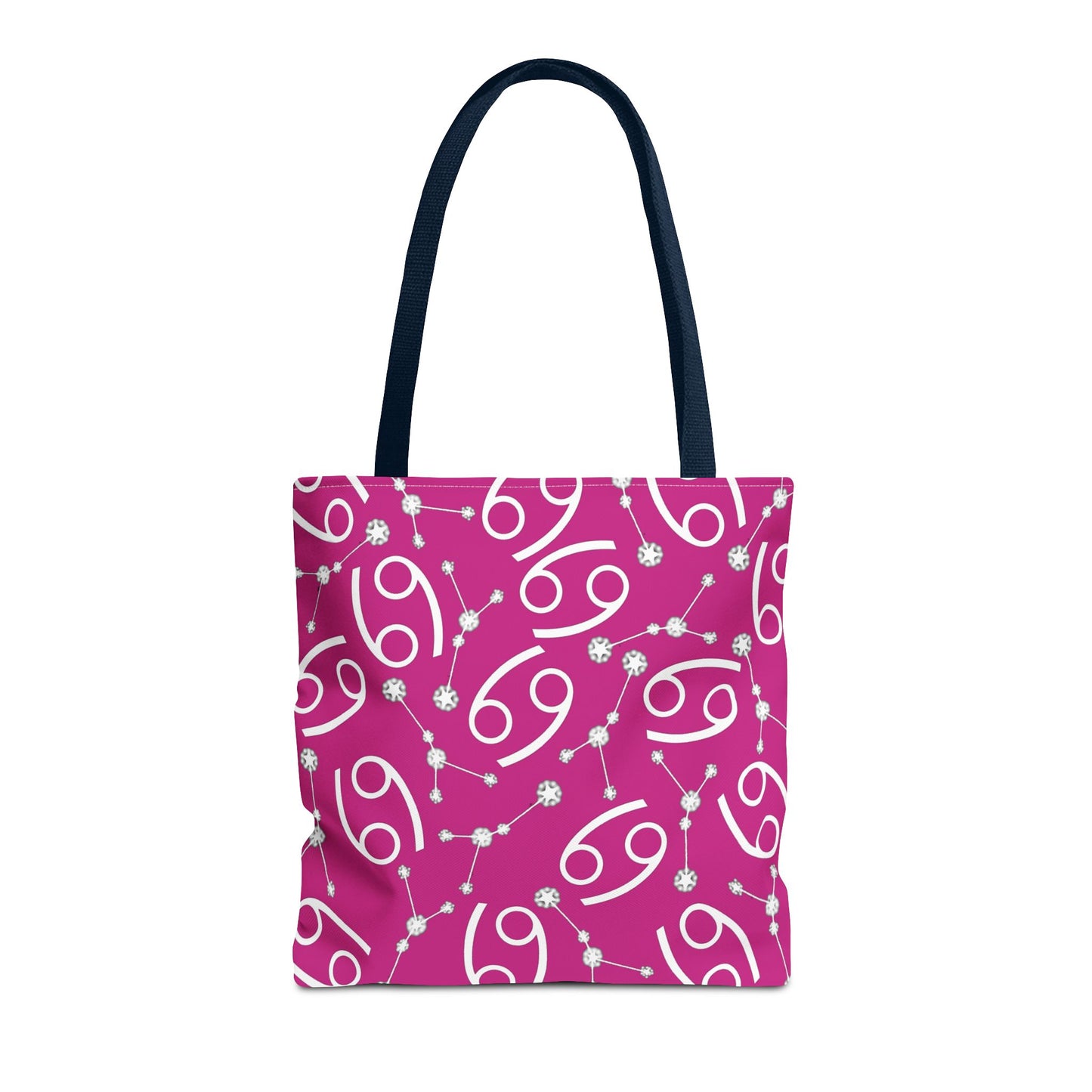 Tote Bag, Cancer Zodiac Sign, AOP, (Pink, White)