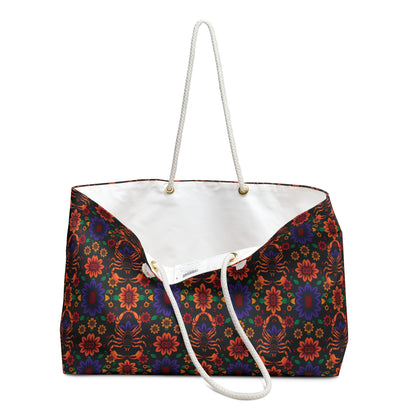 Weekender Bag, Scorpio, Zodiac, Flower Pattern