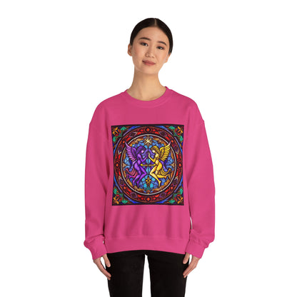 Unisex Heavy Blend™ Crewneck Sweatshirt, Glass, Gemini Zodiac Design