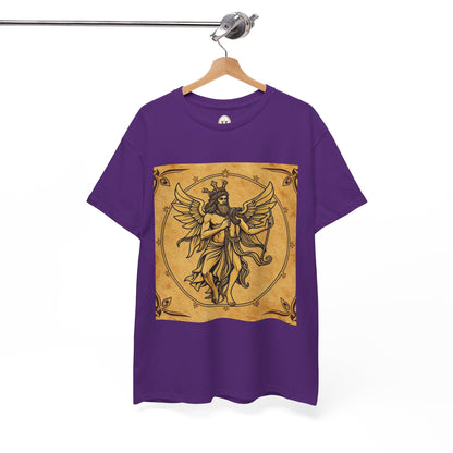 Unisex Heavy Cotton T-Shirt, Pencil Art v1, Gemini Zodiac Design