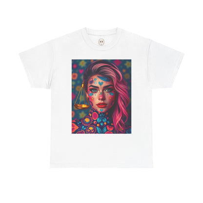 Unisex Heavy Cotton T-Shirt, Libra, Zodiac v2, Sexy Art