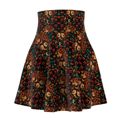 Women's Skater Skirt, (AOP), Aquarius, Zodiac v3, Sexy Pattern