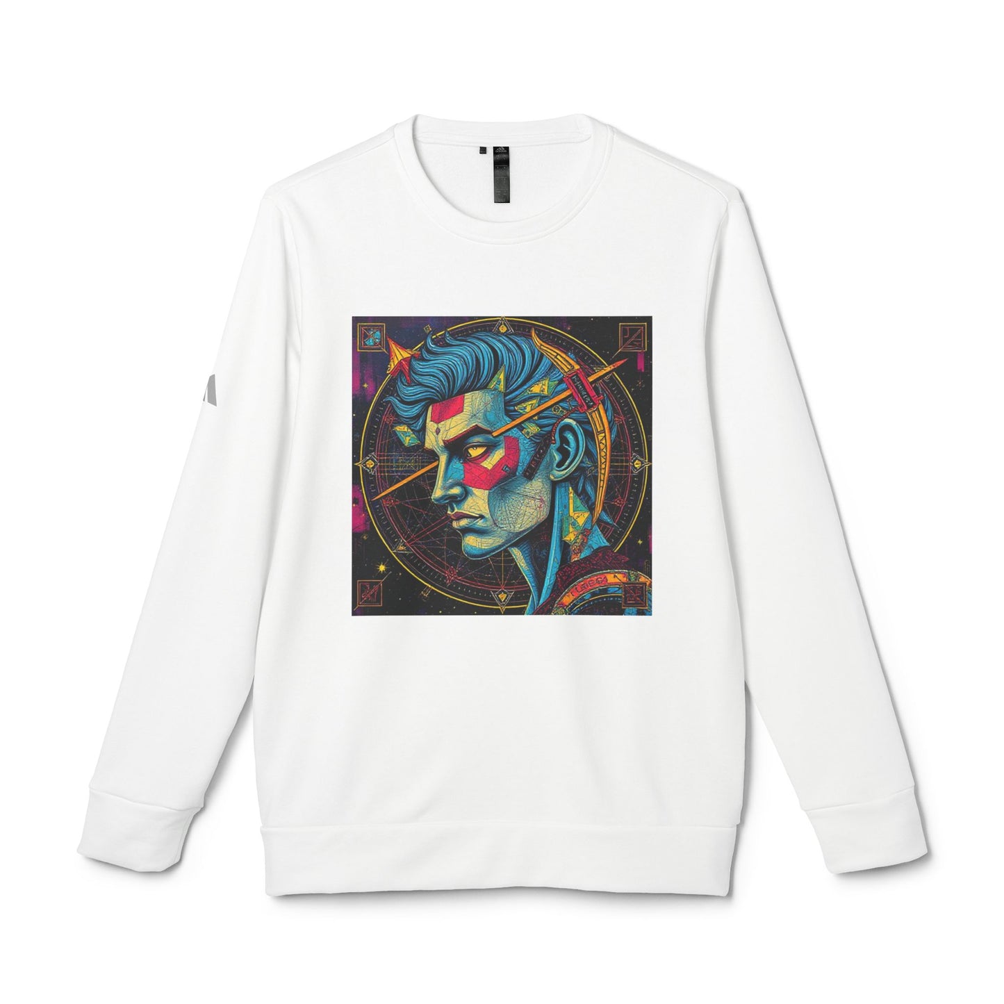 Adidas, Unisex Fleece Crewneck Sweatshirt, Sagittarius, Pop Art, Zodiac