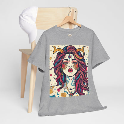 Unisex Heavy Cotton T-Shirt, Virgo, Zodiac v3, Sexy Art