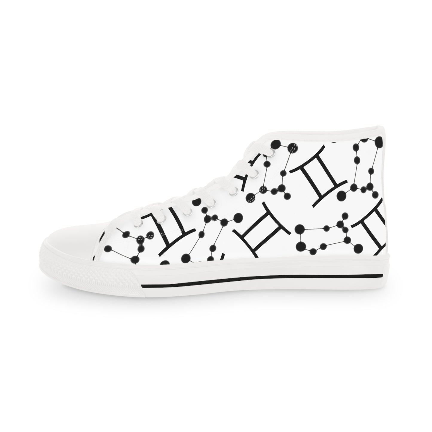 Men's High Top Sneakers, Breathable polyester canvas, Gemini Zodiac Design