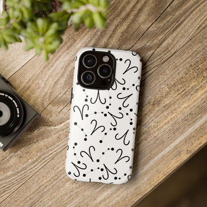 Tough Cases with the Aries Zodiac sign for iPhone, Samsung Galaxy, and Google Pixel devices