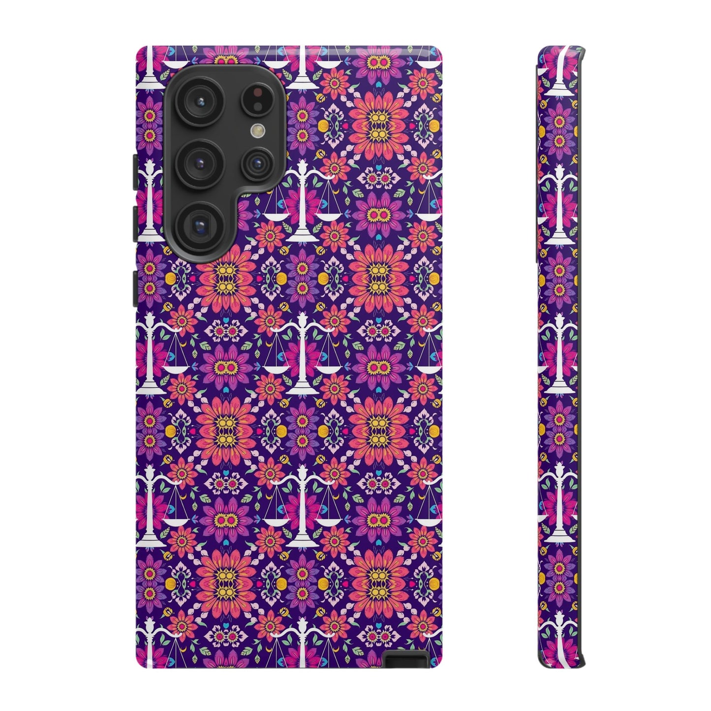 Tough Cases, Libra, Zodiac v4, Flower Pattern