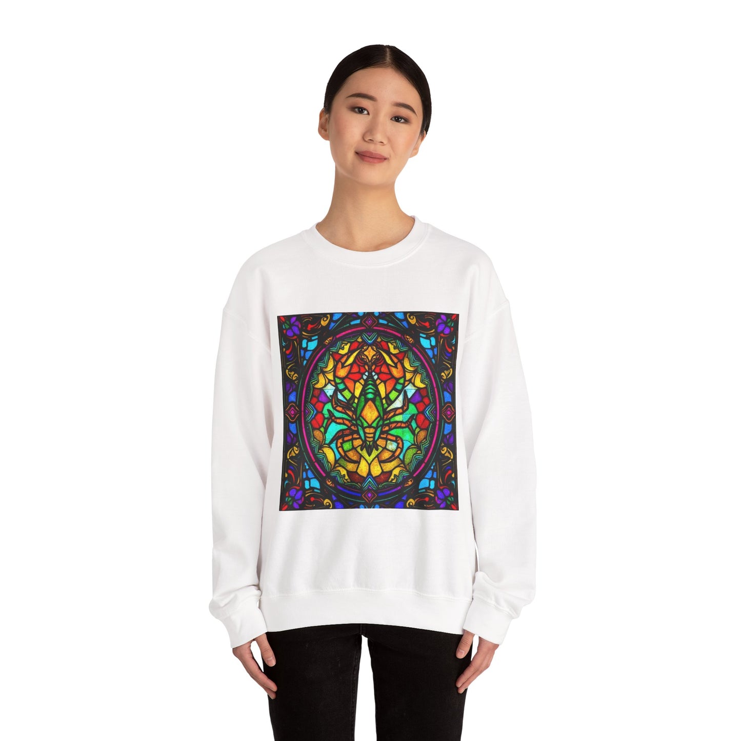 Unisex Heavy Blend™ Crewneck Sweatshirt, Glass 1, Scorpio Zodiac Design