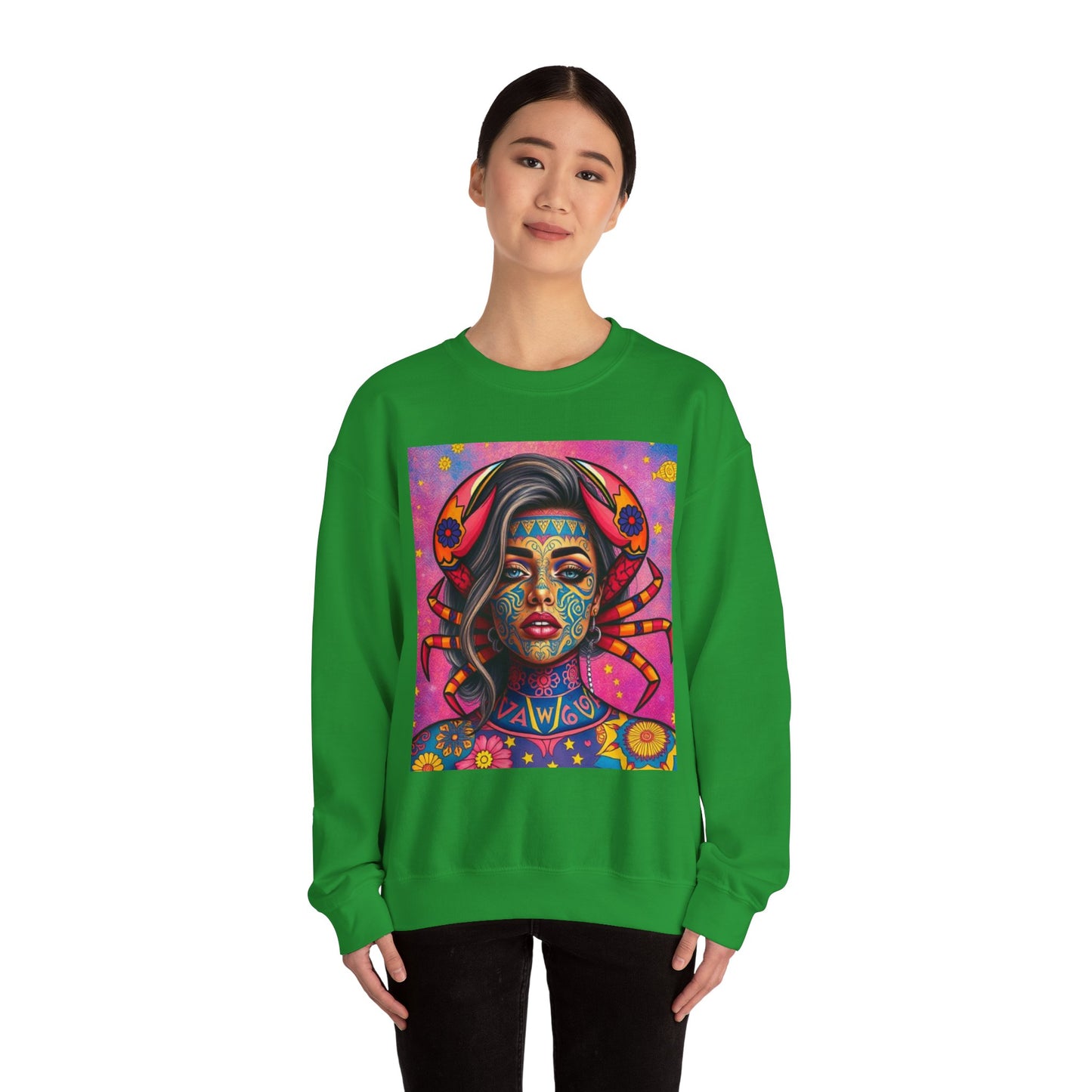 Unisex Heavy Blend™ Crewneck Sweatshirt, Cancer, Zodiac, Sexy Pattern