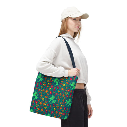 Tote Bag (AOP), Leo, Zodiac v1, Flower Pattern