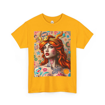 Unisex Heavy Cotton T-Shirt, Virgo, Zodiac v1, Sexy Art
