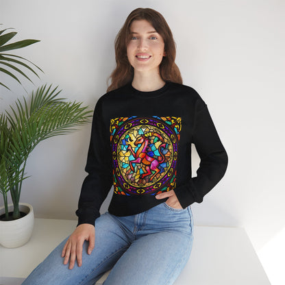 Unisex Heavy Blend™ Crewneck Sweatshirt, Glass, Aries Zodiac Design