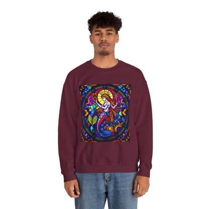Unisex Heavy Blend™ Crewneck Sweatshirt, Glass 1, Aquarius Zodiac Design