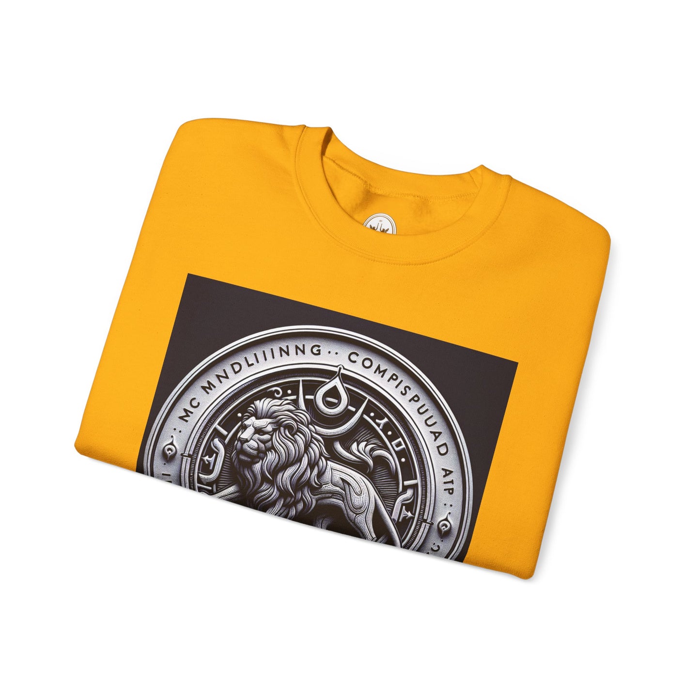 Unisex Heavy Blend™ Crewneck Sweatshirt, Lion Coin, Leo Zodiac Design