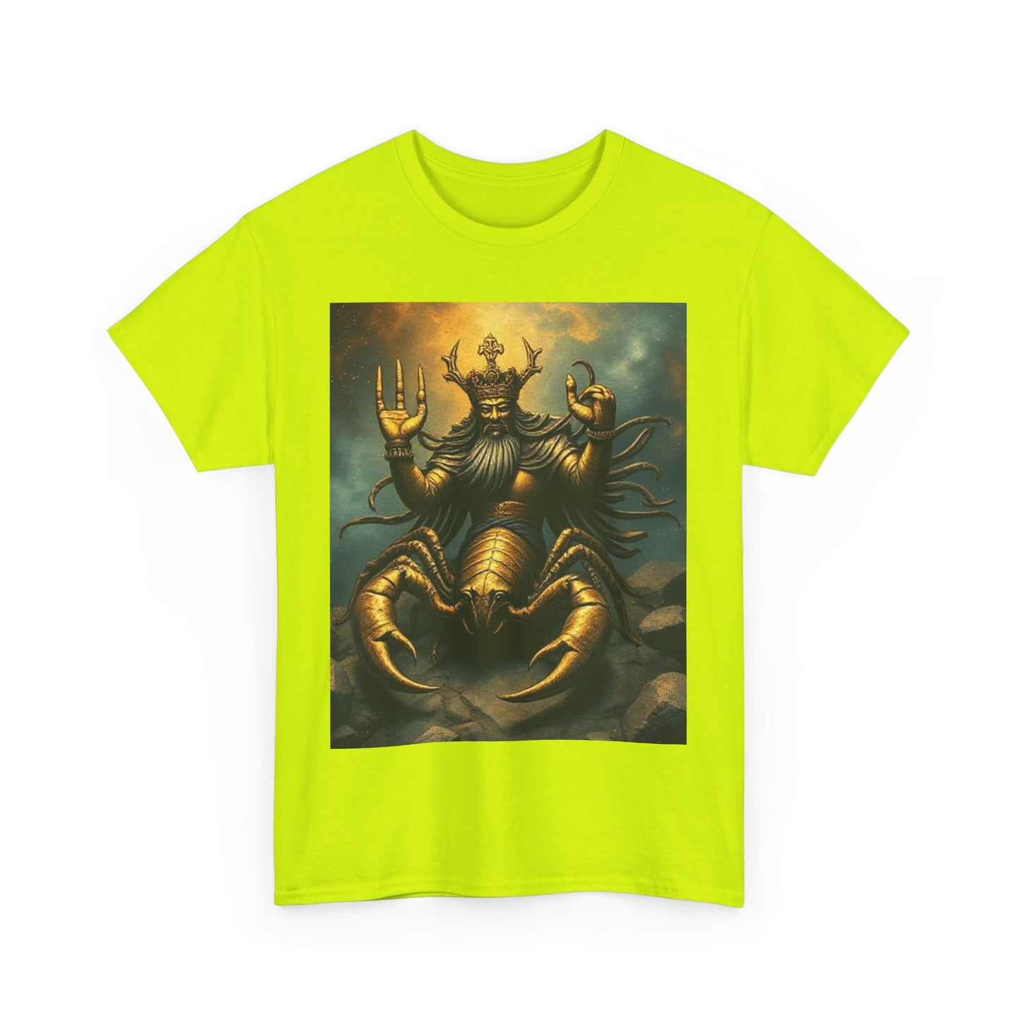 Unisex Heavy Cotton T-Shirt, Desert Scorpio King v1, Zodiac Design