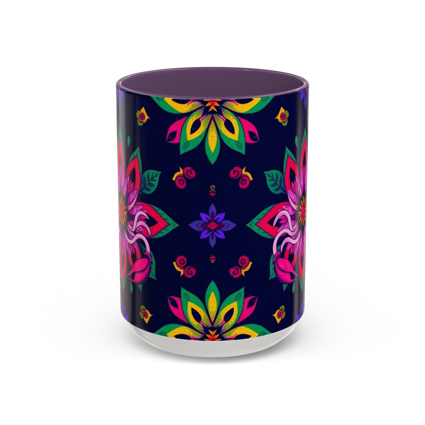 Accent Coffee Mug, Scorpio, Zodiac v4. Flower Pattern, (11, 15oz)