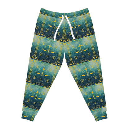 Athletic Joggers, Zodiac Design, Pattern v1, Libra, AOP
