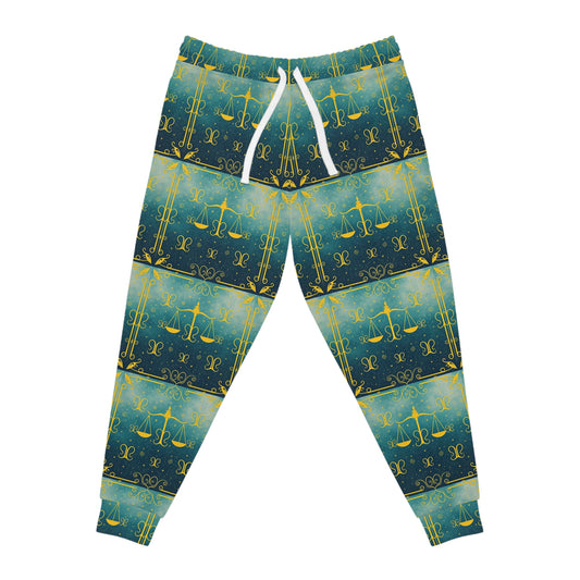 Athletic Joggers, Zodiac Design, Pattern v1, Libra, AOP