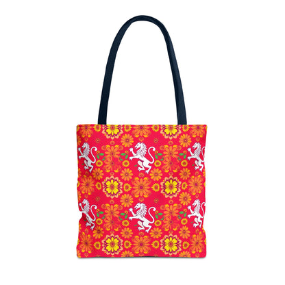 Tote Bag (AOP), Leo, Zodiac, Flower Pattern