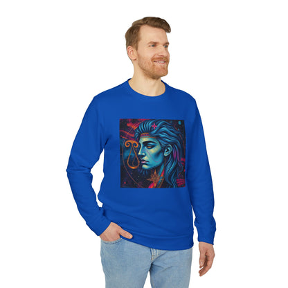 Adidas, Unisex Fleece Crewneck Sweatshirt, Libra, Pop Art, Zodiac