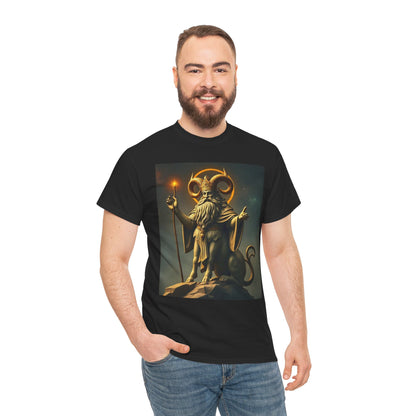 Unisex Heavy Cotton T-Shirt, Taurus God v1, Zodiac Design